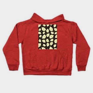 Delicate Flower Pattern Dark Brown Background Kids Hoodie